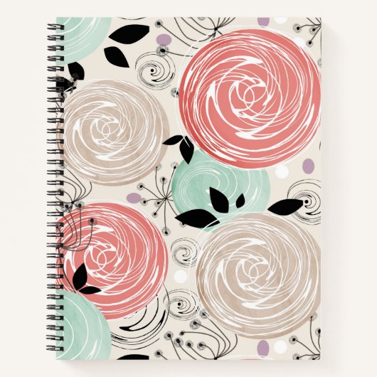 レトロ、バラ ノートブック (正面)