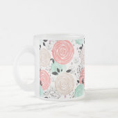 レトロ、バラ フロストグラスマグカップ (左)