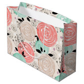 レトロ、バラ ラージペーパーバッグ (裏面アングル)