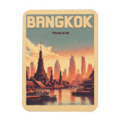 レトロ・バンコクの街並み - タイ旅行のギフト マグネット (縦)