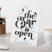 レトロ バーはオープン ヴィンテージ タイポグラフィ 台座サイン (インサイチュ)