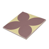 レトロ バーガンディー イエロー フラワーペタル ミッドセンチュリー タイル (側面)