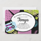 レトロ バースデー 80年代 90年代 懐かしの招待状 招待状 (正面)