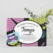 レトロ バースデー 80年代 90年代 懐かしの 誕生日招待状 招待状 (スタンド正面)