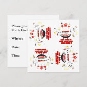 レトロ バーベキュー ミッドセンチュリー スタイル ゴーギー インビテーション (正面/裏面)