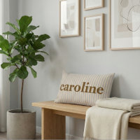 レトロ パステル ストライプ オーダーメイド ブラウン ネーム