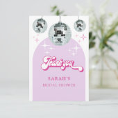 レトロ パステル ディスコ グルーブ ブライダルシャワー サンキューカード (スタンド正面)