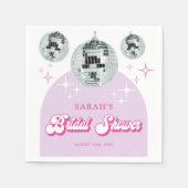 レトロ パステル ディスコ グルーブ ブライダルシャワー スタンダードカクテルナプキン (正面)