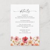 レトロ パステル ピンク ボヘミア ワイルドフラワー ウェディング 詳細 エンクロージャーカード (正面)