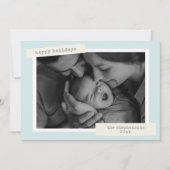 レトロ パステル ブルー カスタム フォト ファミリー クリスマス (正面)