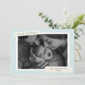 レトロ パステル ブルー カスタム フォト ファミリー クリスマス (スタンド正面)