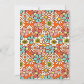 レトロ ヒッピーのグルービーな花のハローフォーティー誕生日 招待状 (裏面)