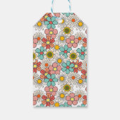 レトロ ヒッピーのグルーヴィーな花のウェディングシャワーのお礼 ギフトタグ (裏面)