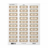 レトロ ヒッピーのグルーヴィーな花の返送先住所 ラベル (フルシート)