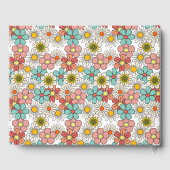 レトロ ヒッピーの花のウェディングシャワーパーティー ゲストブック (裏面)