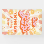 レトロ・ヒッピー70年代60年代2人のグルービー誕生パーティー 横断幕 (横)