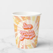 レトロ・ヒッピー70年代60年代2人のグルービー誕生パーティー 紙コップ (裏面)