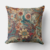 レトロ.ヒッピー:ゴールデンガーデンピロー クッション (正面)