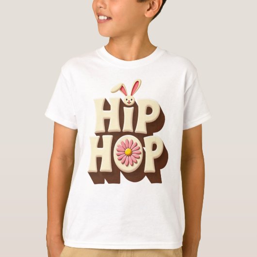 レトロ ヒップホップ イースター バニー Tシャツ (正面)