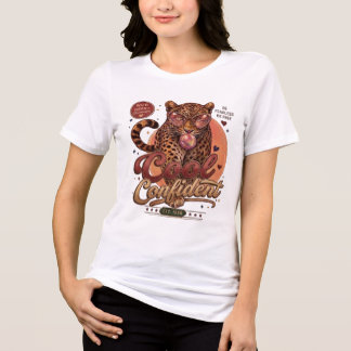 レトロ ヒョウ柄 クール ストリートウェア トライブレンドTシャツ