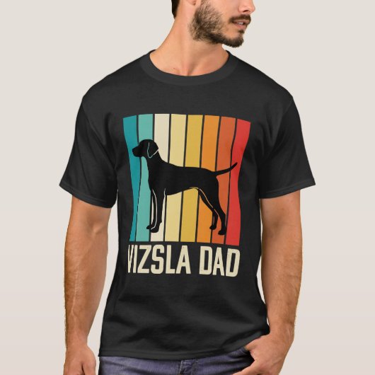 レトロ ビスラ父犬のシルエット Tシャツ (正面)