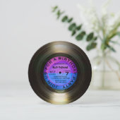 レトロ ビニールアルバム ディスコスタイル 誕生日パーティー招待状 招待状 (スタンド正面)