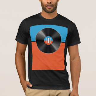 レトロ・ビニールレコードのモノグラム入りゴルフ・ダッドデザイン Tシャツ