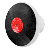 レトロ・ビニールレコードの陶器つまみ セラミックノブ (右)