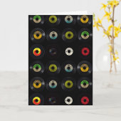 レトロ ビニール レコード アルバム ブランク カード (黄色い花)