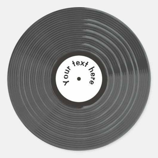 レトロ ビニール レコード オーダーメイド ラウンドシール (正面)