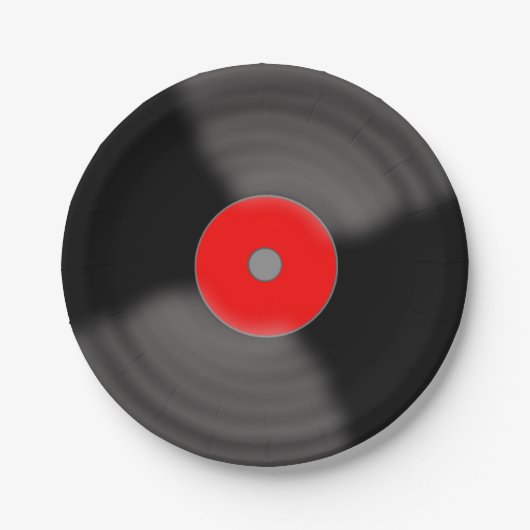 レトロ ビニール レコード パーティー 1950年代 ミュージック ペーパープレート (正面)