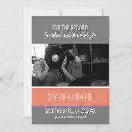 レトロ ビニール レコード フラット セーブ・ザ・デート カード