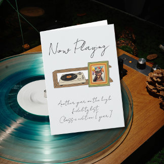 レトロ ビニール レコード プレーヤー 写真 パーソナライズ カード