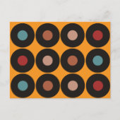 レトロ ビニール レコード ミュージック ポストカード (正面)