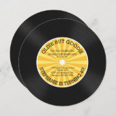 レトロ ビニール レコード 誕生日パーティー 招待状 (正面/裏面)