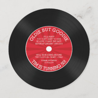 レトロ ビニール レコード 誕生日パーティー 招待状