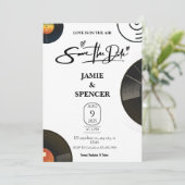 レトロ ビニール レコード Save The Date 招待状 (スタンド正面)