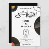 レトロ ビニール レコード Save The Date 招待状 (正面/裏面)