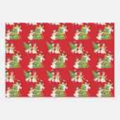 レトロ ビンテージの雪だるま ラッピングペーパーシート (正面)