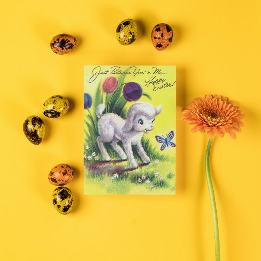 レトロ ビンテージ イースター ラム  ホリデー ポストカード