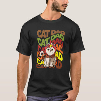レトロ ビンテージ エキゾチックショートヘア 猫柄 メンズ サンクスギビング Tシャツ