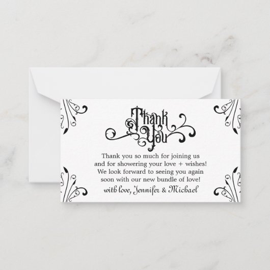 レトロ ビンテージ オーナメント ありがとうございます ノートカード (正面)