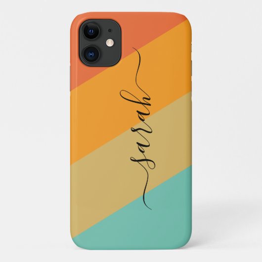レトロ ビンテージ カラーパレット 名前入り Case-Mate iPhoneケース (裏面)