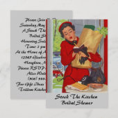 レトロ ビンテージ キッチン ブライダル シャワー 招待状 (正面/裏面)
