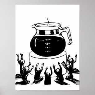 レトロ&ビンテージ クラシック コーヒー、Worship Coffee ポスター