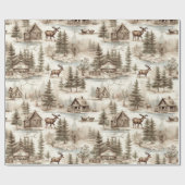 レトロ ビンテージ クリスマス カントリー 水彩 ラッピングペーパー (フラット)