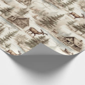 レトロ ビンテージ クリスマス カントリー 水彩 ラッピングペーパー (角)