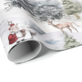 レトロ ビンテージ クリスマス カントリー 水彩 ラッピングペーパー (ロールコーナー)