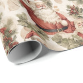 レトロ ビンテージ クリスマス カントリー 水彩 ラッピングペーパー (ロールコーナー)