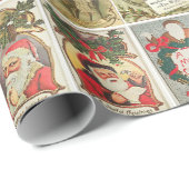 レトロ ビンテージ クリスマス カード コラージュ ラッピングペーパー (ロールコーナー)